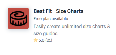 shopify apps plugins for size guides charts