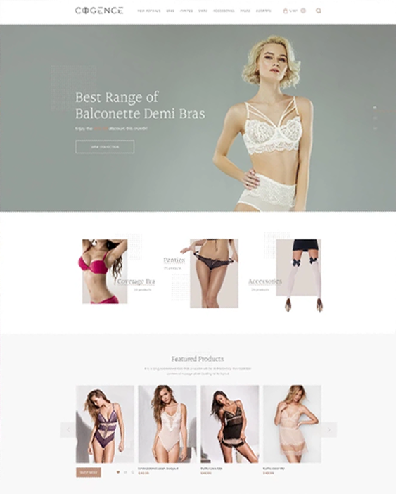 lingerie woocommerce themes for selling bras underwear