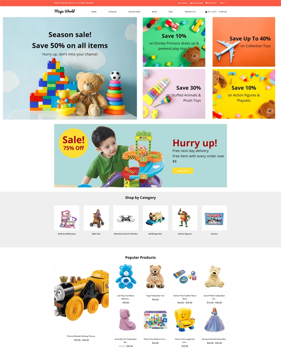 shopify themes for kids children babies