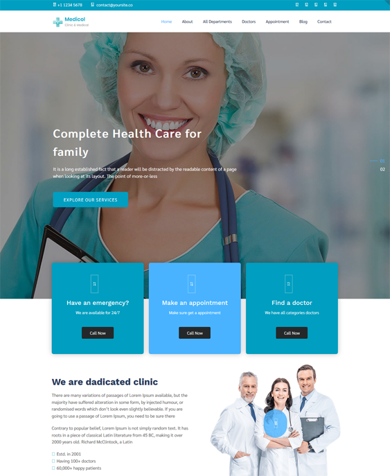 best medical wordpress themes for doctors clinics dentists therapists feature