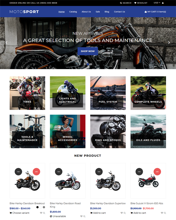 shopify themes for selling motorcycles accessories