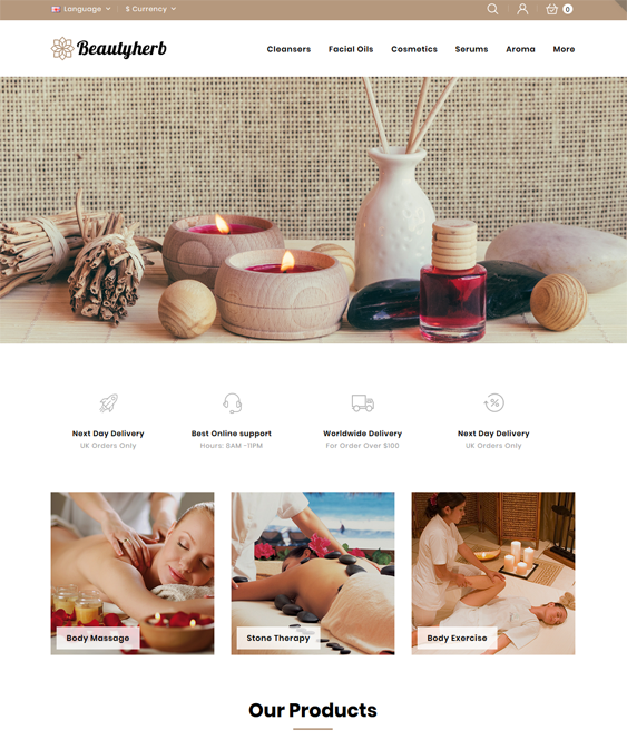 opencart themes for online beauty stores