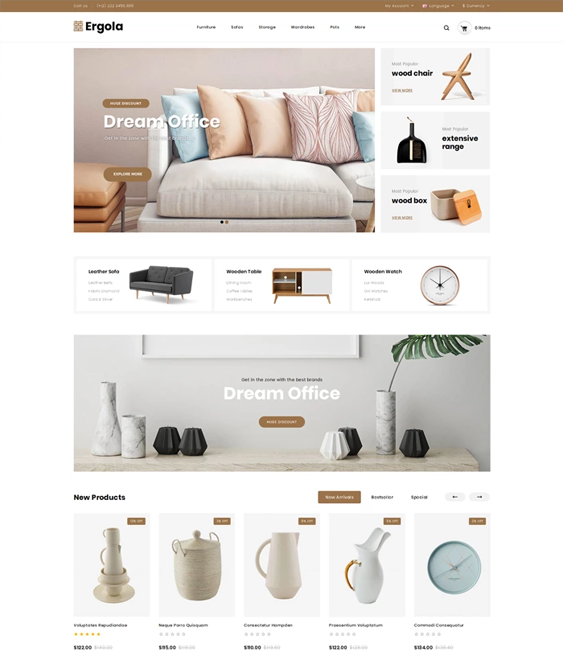 opencart themes for selling furniture online