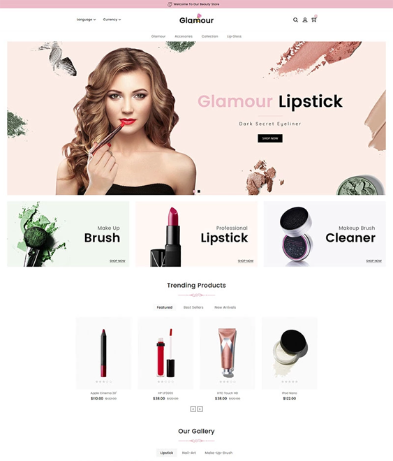 opencart themes for online beauty stores