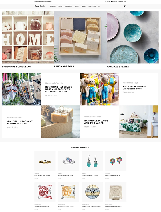 best shopify themes for selling handmade arts crafts goods feature