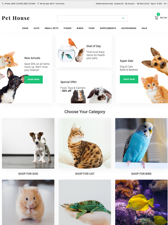 opencart themes for animal and pet stores