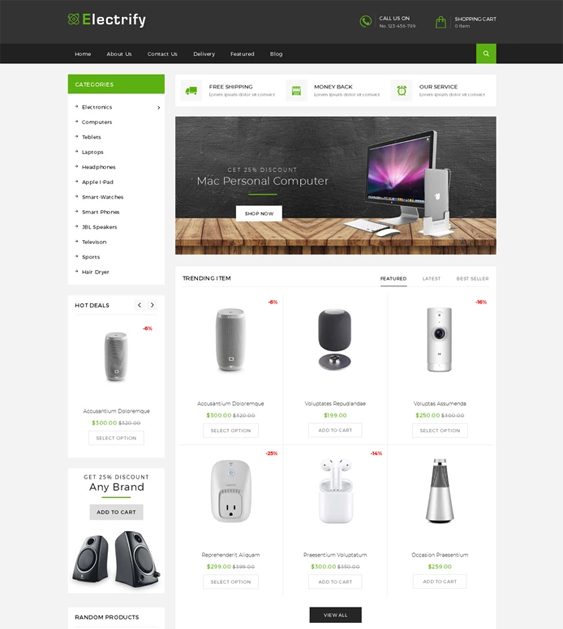 shopify themes for electronics stores