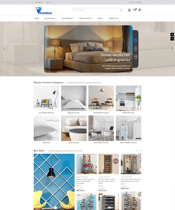 shopify themes for online furniture stores