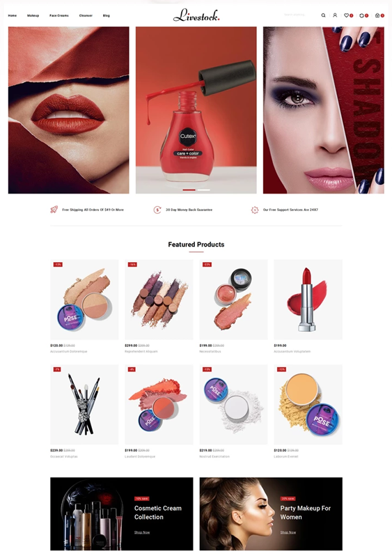 shopify themes for selling beauty products cosmetics makeup perfume