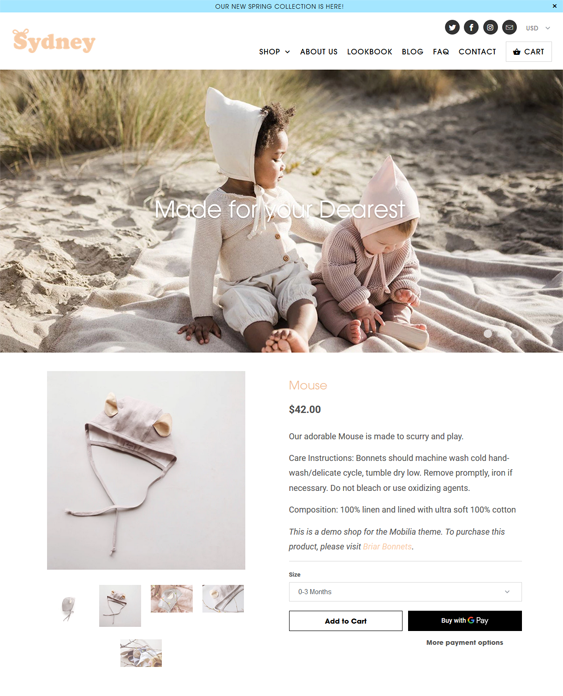 shopify themes for childrens clothing stores