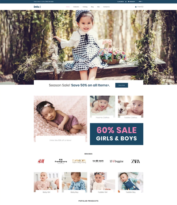 shopify themes for kids