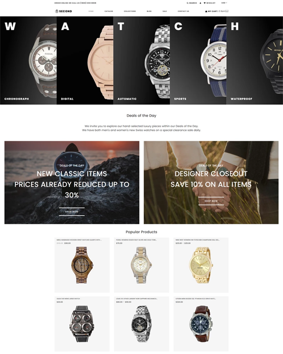 shopify themes for watch and jewelry stores