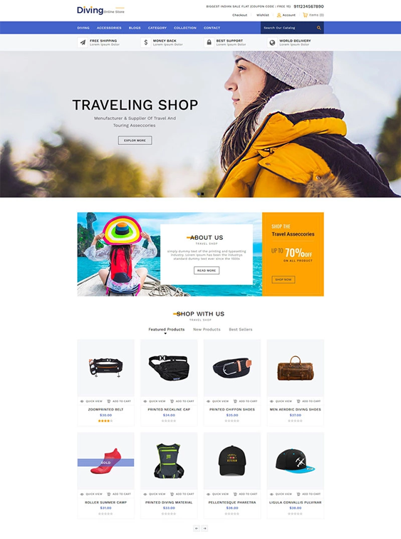 travel shopify themes for selling luggage and suitcases