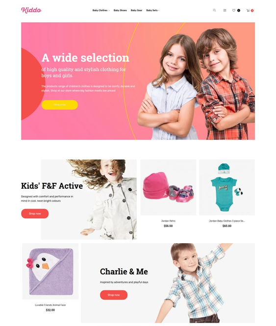 magento themes for kids children babies