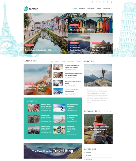 travel tourism wordpress themes