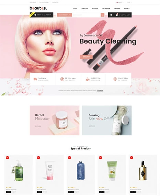 opencart themes for selling beauty products makeup cosmetics