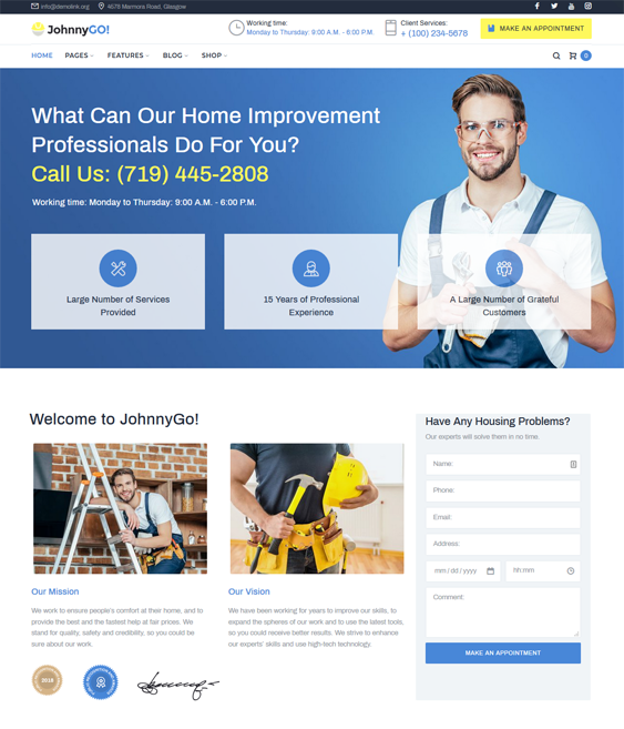 wordpress themes for construction companies and building contractors