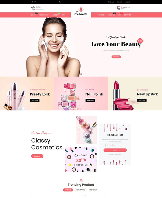beauty store shopify themes for selling makeup cosmetics hair products skincare