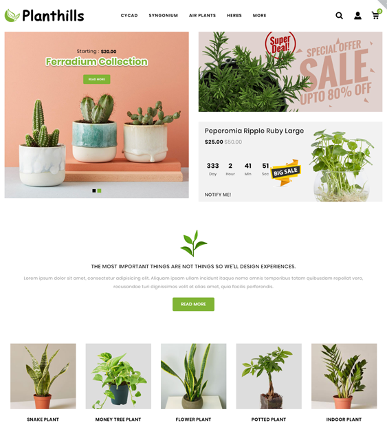 opencart cart themes for plant stores