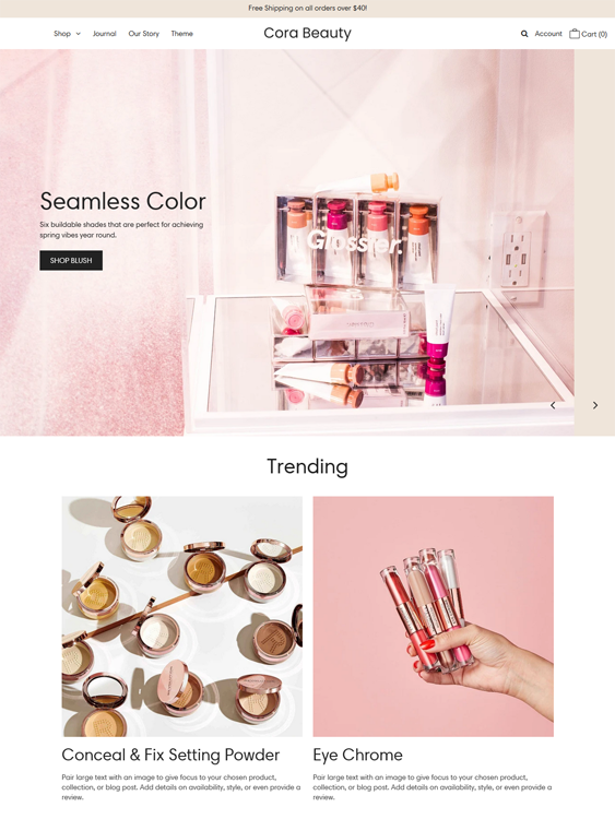beauty store shopify themes for selling makeup cosmetics hair products skincare