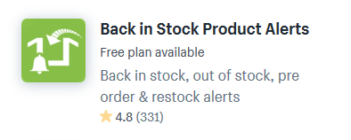 back in stock shopify apps plugins