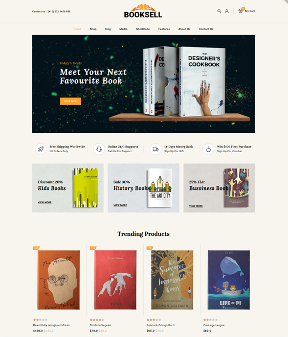 woocommerce themes for online book stores