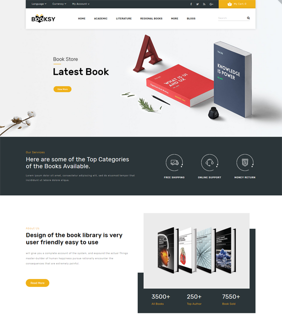 opencart online book store templates