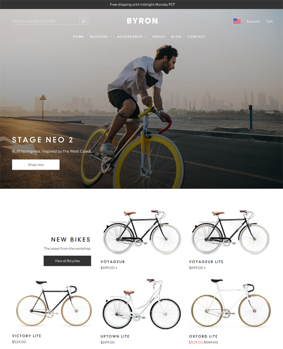 shopify themes bike cycling stores feature