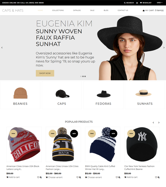 hat store shopify themes