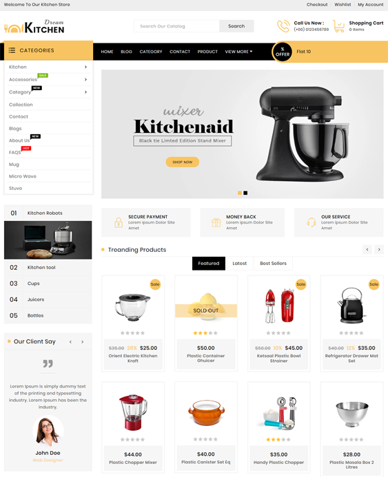 kitchen shopify themes for cookware dinnerware bakeware