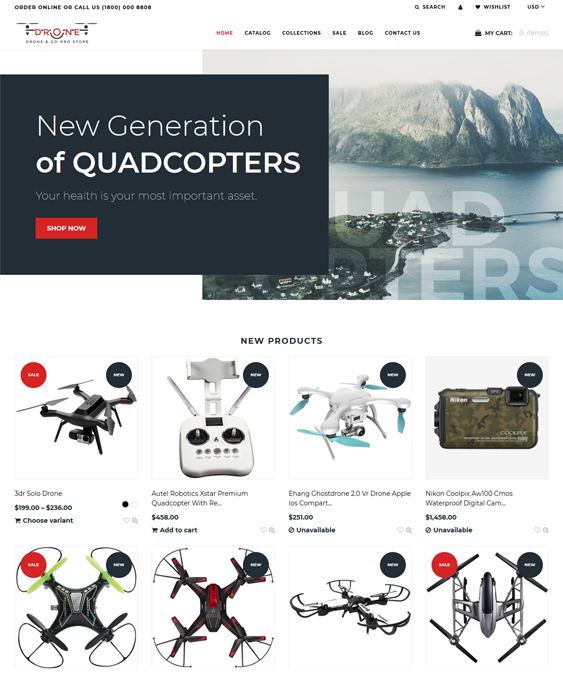 drone store shopify themes