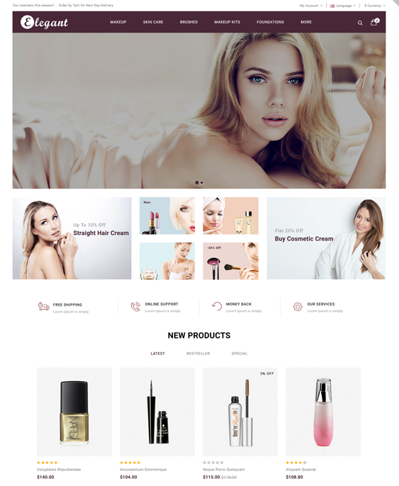 beauty opencart themes for makeup skincare cosmetics perfume