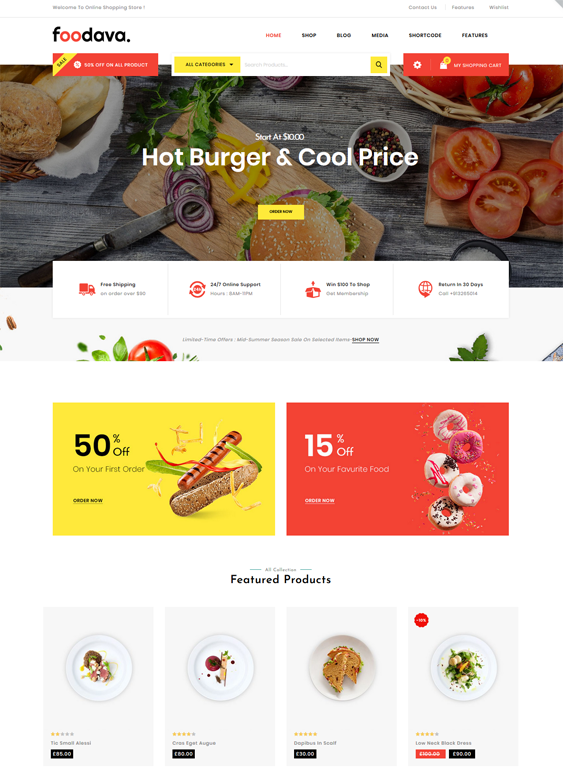 restaurant food delivery woocommerce themes