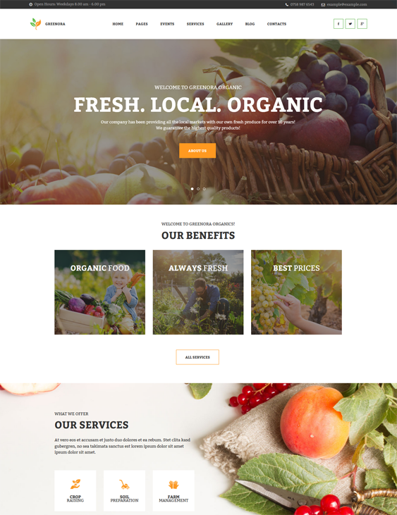 farm agriculture wordpress themes feature