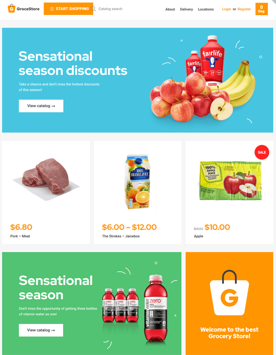 woocommerce themes for food and grocery stores