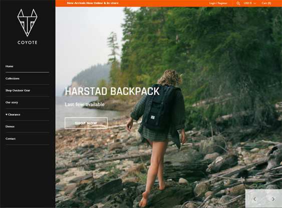 masonry coyote outdoor goods shopify theme