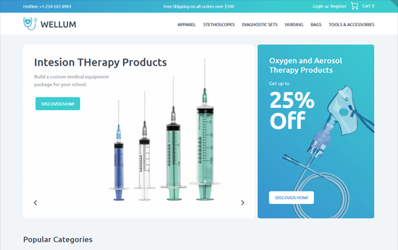 medical woocommerce themes feature