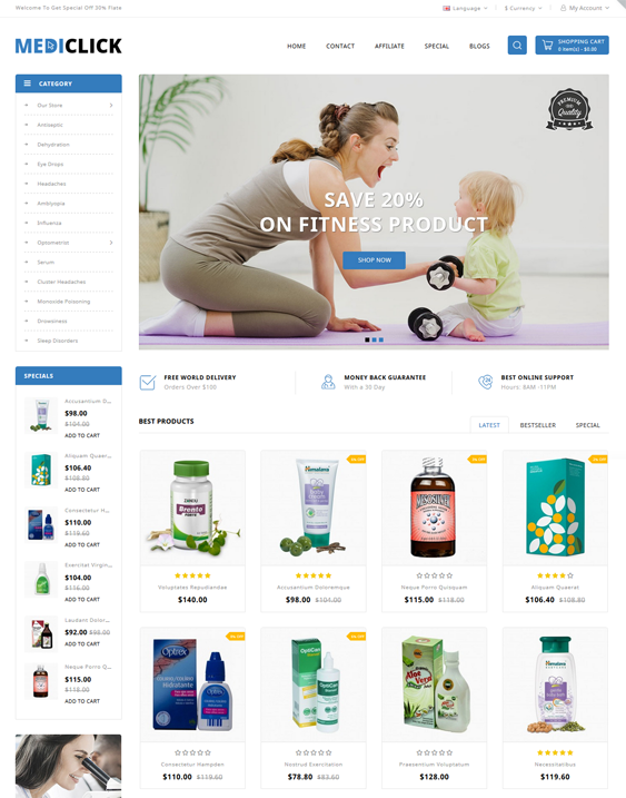 medical opencart themes