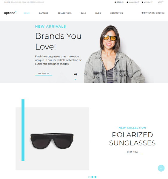 shopify themes for selling sunglasses eyewear