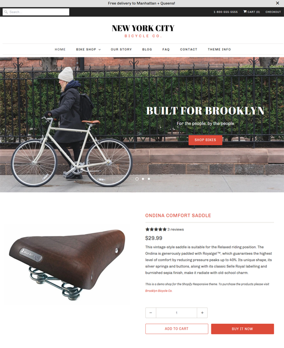 responsive new york bike and cycling store shopify theme