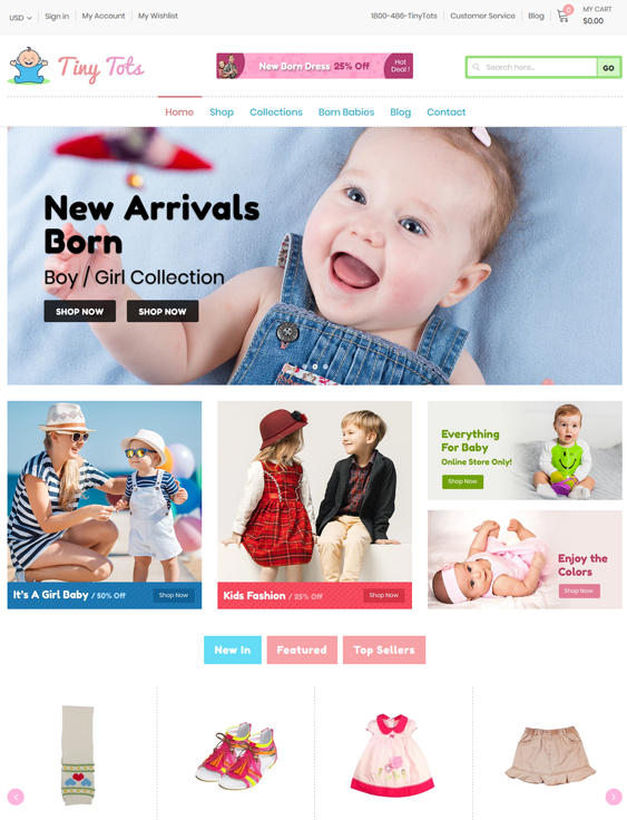 Shopify Themes For Selling Clothing And Accessories For Children, Babies, And Kids