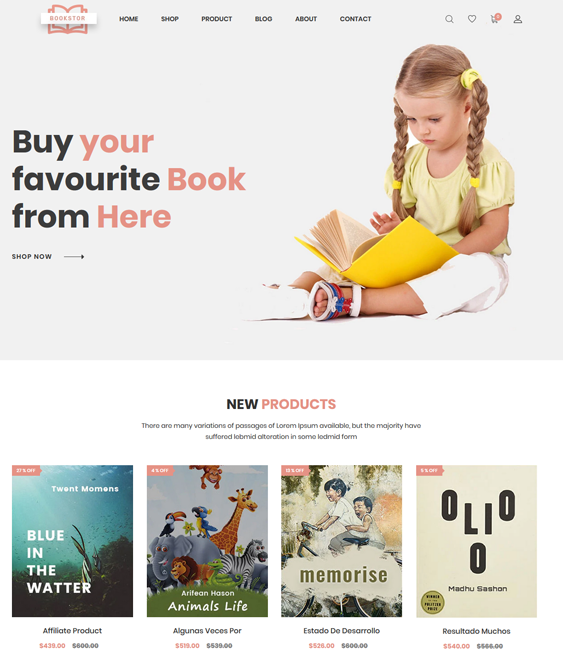 shopify themes for online book stores