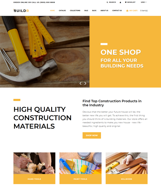 Shopify Themes For Online Tool Stores