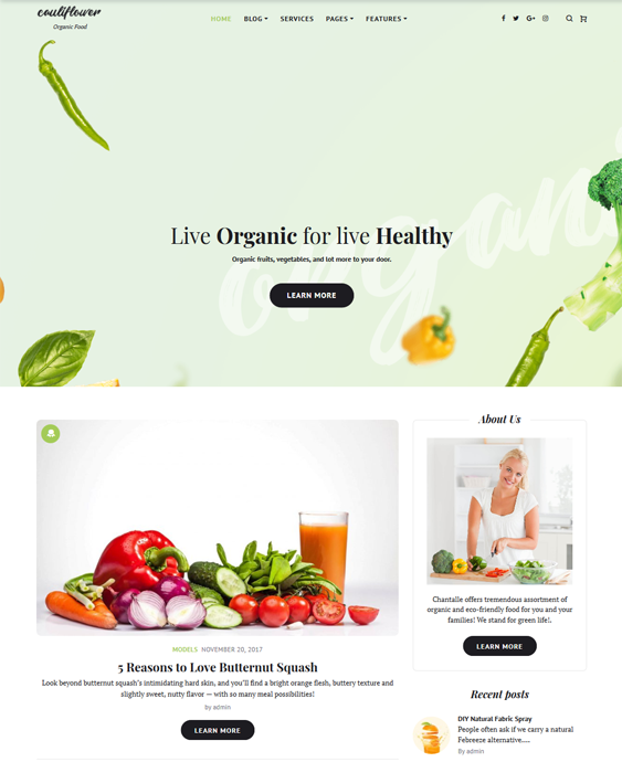 health nutrition wordpress themes feature
