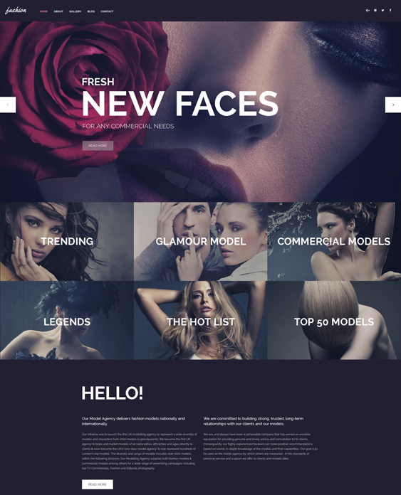 wordpress themes for models and modeling agencies