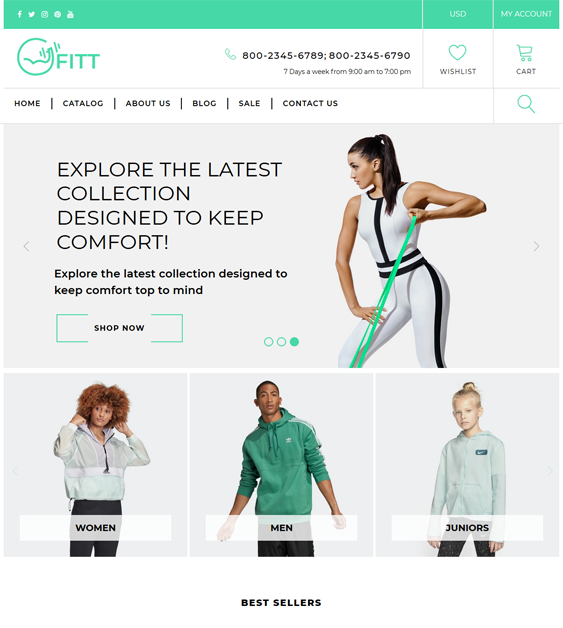 Shopify theme for athleisurewear and workout clothing