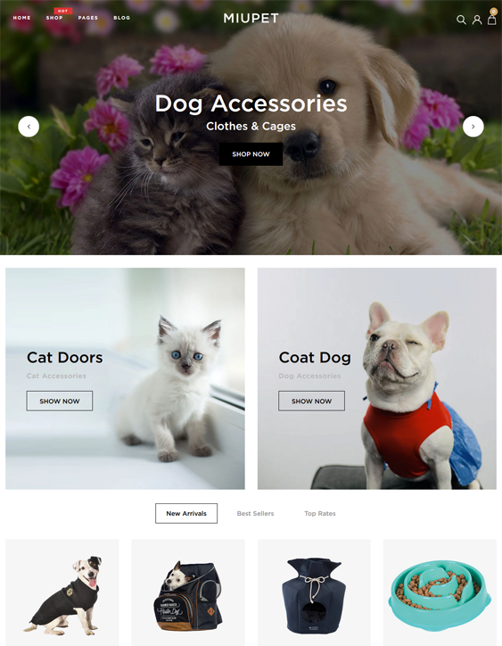 shopify themes for online pet stores feature