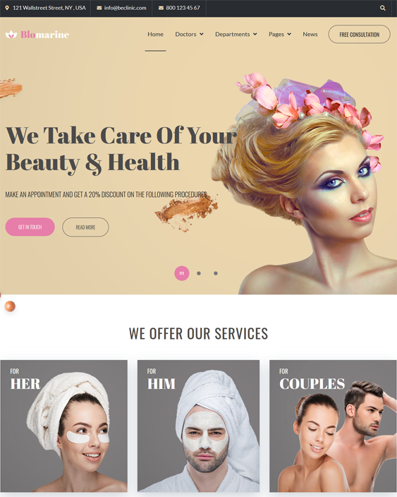 Beauty Salon And Spa WordPress Themes feature