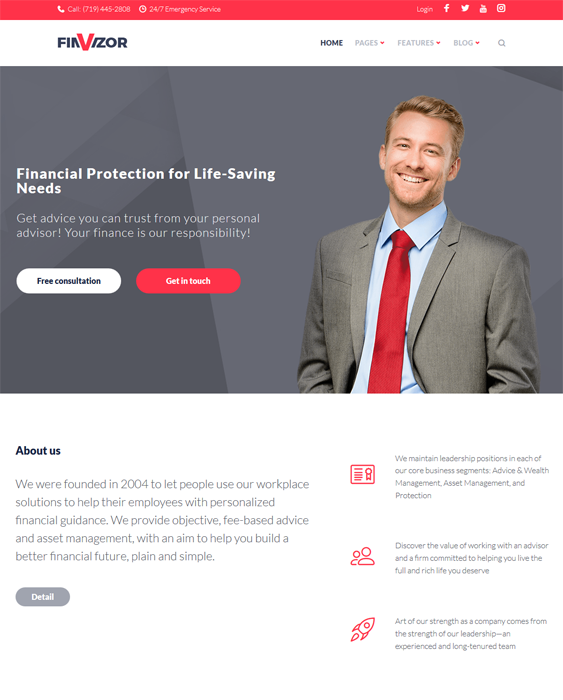 Financial WordPress Themes feature