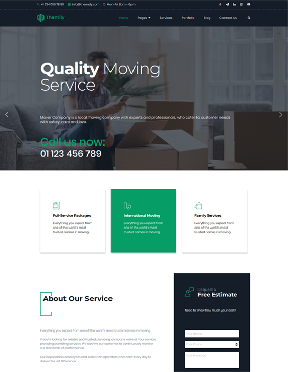 WordPress Themes For Moving Companies And Movers